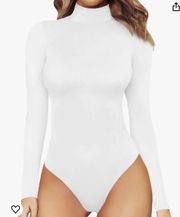 NWT White Mock Neck Long Sleeve Bodysuit