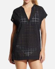 Windowpane Luxe Kaftan Swim Cover-up