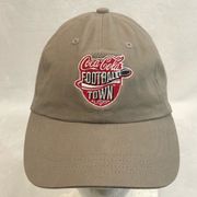 Vintage  Football Town USA Tan Khaki Adjustable Strap Back Hat Cap OSFM