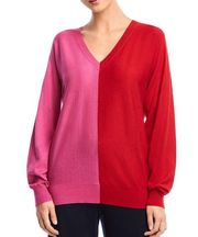 BAILEY 44 Simone Lipstick Fandango Color Block Cutout Sweater Women's Large