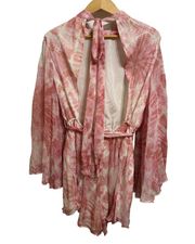 Zimmermann winsome flare sleeve romper pink size 3