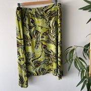 Womens John Paul Richard Summer Abstract Floral Green Skirt