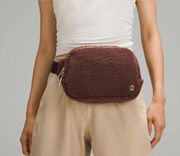 NWT lululemon fleece brown and gold belt bag