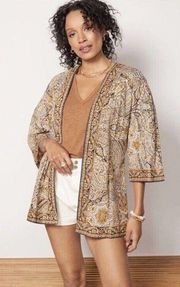 Cleobella Kalidescope Kimono Wrap Smu Boho Open Top Paisley Women’s Size XS/S