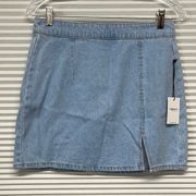 M // Forever 21 NWT Light Denim Mini Jean Skirt With Front Slit