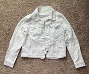 White Distressed Jean Jacket