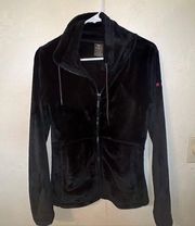 Roxy Black Tundra Fleece Cozy Full Zip Jacket Size: Small