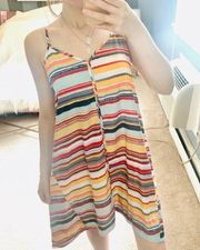 Jack by bb Dakota colorful stripe v neck dress