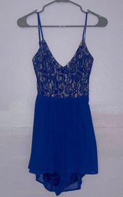 Blue Lace And Tan Romper 