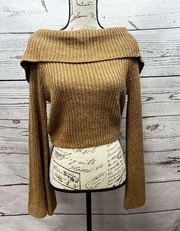 Hyfve Hyfve Hyfve  size large lighter brown cowl cropped sweater - 2794