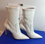 Women's 100 Stretch High Heel Booties white #chic #casual #party #classic #winter