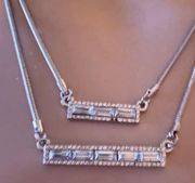 Layered Rhinestone Bar Necklace