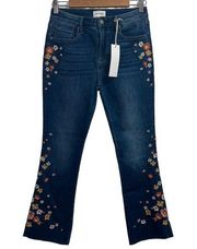 NEW NWT  Roxy Floral Embroidered Flare Jeans