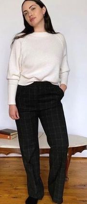 Aritzia The Group By Babaton Skyline Pant Black Plaid High Rise Trousers Medium