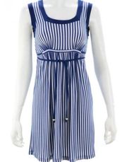 Ella Moss Navy Blue Stripe Mini Dress