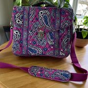 NWT Vera Bradley Designer Purple Paisley Print Laptop Bag