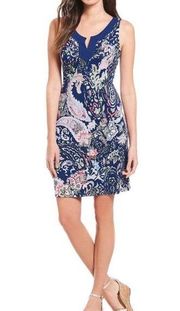 Tommy Bahama Paisley Promenade Short Dress Tropical Mare Navy Women’s Size Small