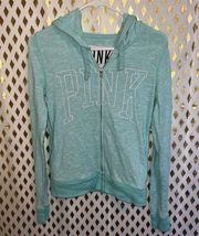 PINK - Victoria's Secret Victoria’s Secret PINK full zip hoodie baby blue size XS