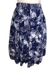 Worthington Vintage High Waist Floral Pleated Midi Skirt