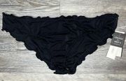 Salt + Cove Women's Black Scalloped Edge Ruched Back Bikini Swim Bottoms sz XL