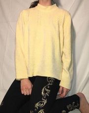 VINTAGE YELLOW ALFRED DUNNER SOFT KNIT HIGH NECK SWEATER