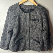 Sanctuary Women's Black Textured Tweed Blazer Size S