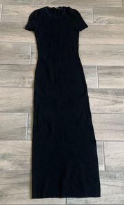 Theory black ribbed dress