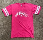 Live and Tell Western Michigan University pink bronco logo tee