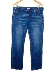 Dear John Jeans Womens 30 Blue Denim Stretch Straight Leg Medium Wash Distressed