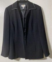 Talbots Blazer Jacket Womens 10 Black Modern Career Office Capsule Wardrobe