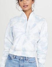 Reformation Tie Dye Track Jacket Sky Blue and White Size S Tornado New with tags