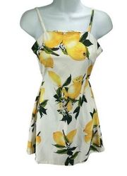 Zaful Womens Lemon Dress Spaghetti Strap Cutout Back Stretch Small Yellow Cream