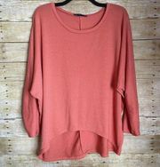 Zanzea Plus Size Coral Textured High Low Sweater - Size XXL - Dolman Long Sleeve