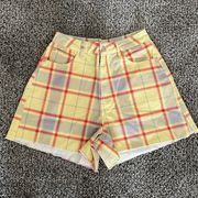 WeWoreWhat NWOT Plaid High Waist Boyfriend Shorts Women’s 26 NEW