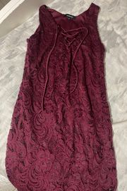 Maroon Lace Dress