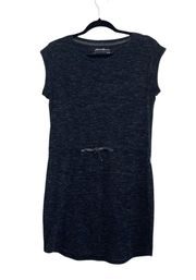 Dark Gray Space-dye Drawstring Sweatshirt Dress