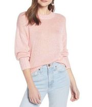 Something Navy Blush Pink Long Sleeve Knit Pullover Slouchy Sweater Size Medium