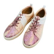 Brinley Co. Women's Pink Snake Skin Print Sneakers Shoes Size 9