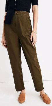 Camp Pants Utility Cropped Elastic Waist Army Green XS