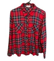 Maurice's  Plaid Christmas Flannel Plus Size 1 Cozy Warm Holiday Long Sleeve Shirt