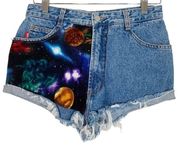 Vintage Bongo Galaxy High Waist Cut Off Denim Jean Shorts Size XS/S