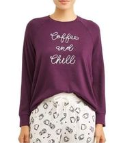 Secret Treasures Coffe and Chill Purple Sweatshirt Size Small