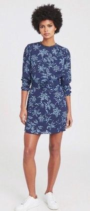 REISS • Melody Printed Dress With Embellished Detail blue floral beaded mini