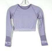 Bombshell Sportswear Elite Seamless Longsleeve Crop Top Lilac Size XS/S