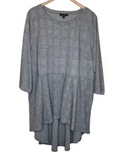 houndstooth knit sweater hi low dress 22/24