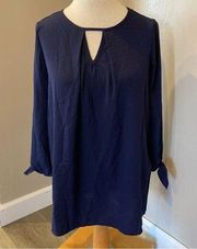 First Love Navy Delaware 3/4 Tie Sleeve Women’s Size Small