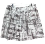 Chicos Skirt Womens XL 16 Sz 3 Gray White Abstract Pleated A Line Side Zip Lined