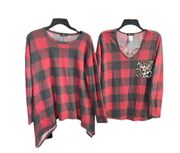 2 Heimish USA Black & Red Plaid Casual, , or PJ Tops Women Small & Medium