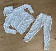 Aerie Split Hem Hoodie & Joggers in Beige