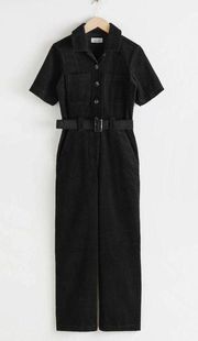 & OTHER STORIES Corduroy Buckle Belt Jumpsuit